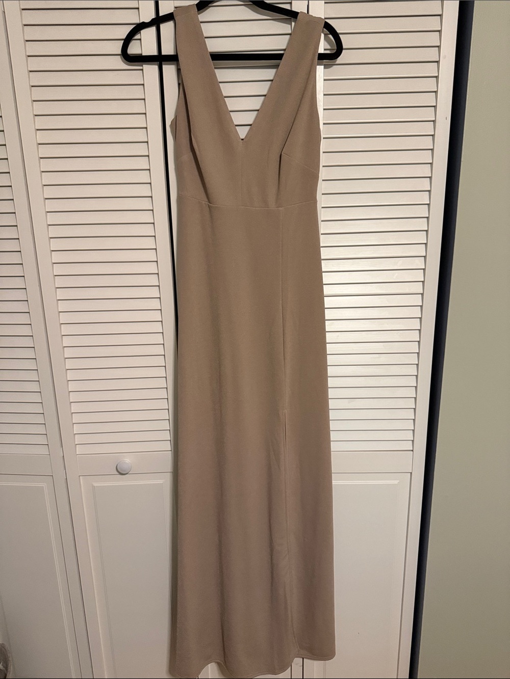 Birdy Grey Taupe V-Neck Sleeveless Maxi Dress